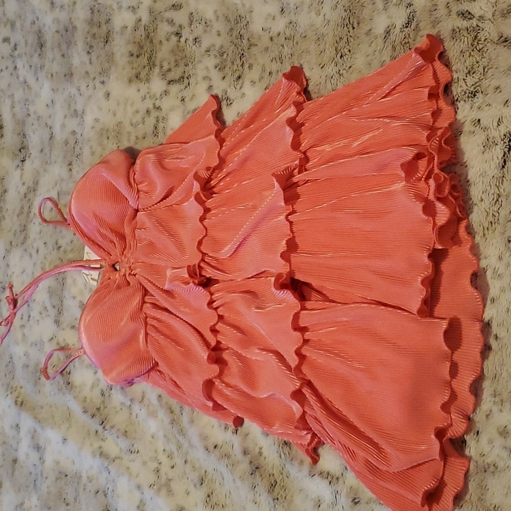 Almost Famous pink ruffle mini dress